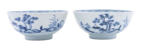 A pair of Chinese 'Nanking Cargo' blue and white bowls,