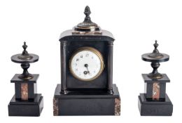 Japy Frères, Paris a mid-Victorian black slate clock