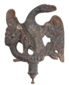 A cast iron Clymer 'Columbian' Press counterweight in the form of a spreadeagle,