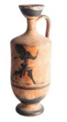 An Attic black figure pottery lekythos, circa 5th century B.C.