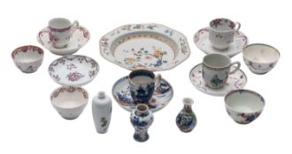 A mixed group of Oriental and English porcelain, primarily tea wares,