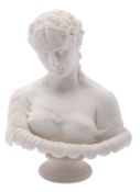 A 19th century Parian bust of Clyte, probably Copeland the water nymph modelled head and shoulders,