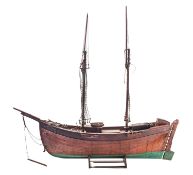 A stained wood model of a Norwegian square rigged merchantman, the Ragna of Oslo,
