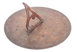 A bronze sundial, late 18th /19th century;