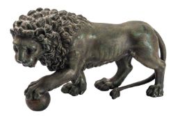 After Flaminio Vacca (Rome, 1538 - 1605, patinated bronze model of a Medici Lion,