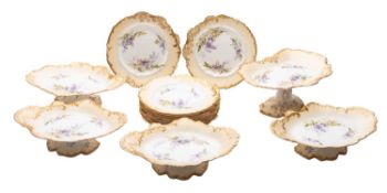 A Hammersley & Co. porcelain part dessert service,