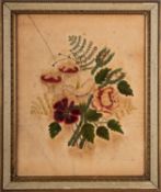 Two George III framed needleworks,