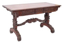 An Anglo-Indian teak sofa table,
