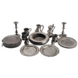 An extensive collection of 18th and 19th century pewter flatware;