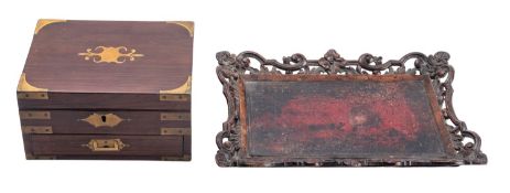 A George IV rosewood and brass bound box,
