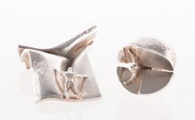 A Finnish silver brooch & ring, by Bjorn Weckstrom, Helsinki 1970,