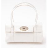 A Mulberry Bayswater white leather handbag.