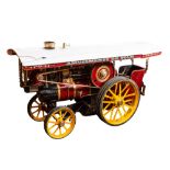 A Freelance 3 1/2" scale live steam Showman's traction the white illuminated canopy marked 'Major'