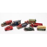 Five Tri-ang Minic diecast vehicles.