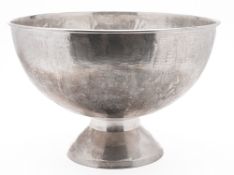 A large silver plated punch bowl & a cas