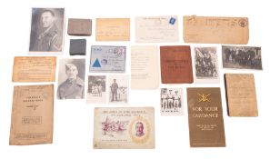 A collection of military ephemera relating to L/cpl J Whisken, Royal Fusiliers.