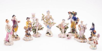 A mixed lot of ten Continental porcelain