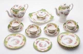 A Tuscan part tea and coffee service printed in the Naples pattern.