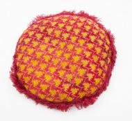 A pair of embroidered and black velvet r