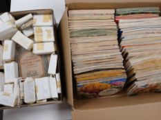 Two boxes of tea card sets in albums, ci