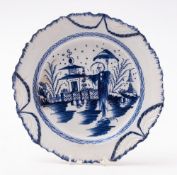 Attributed to Leeds a blue and white pea