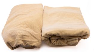 A pair of yellow cotton curtains, modern