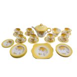 A Shelley porcelain Regent shape part tea service decorated in the Phlox pattern