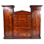 An Early Victorian mahogany 'Sentry Box' compactum wardrobe,
