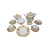 A Coalport part coffee service, circa 1810-20 of Bute shape,