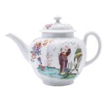 A First Period Worcester teapot and cover,