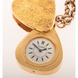 Cartier, an unusual vintage 18ct gold cased Cartier pendant watch with chain, circa 1960's/1970's,
