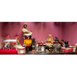 A collection of various miniature drums,