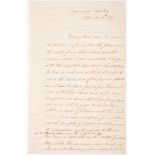 NELSON, Horatio. Letter signed with his right hand "Horatio Nelson",