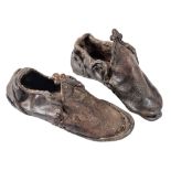 A pair of Medieval lady's leather shoes,