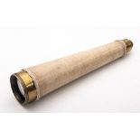 A late 19th century three draw telescope, maker J Lancaster & Son, Birmingham, circa 1871,