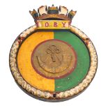 The alloy screen badge from the Royal Navy T- class submarine HMS 'Torbay' (N79),