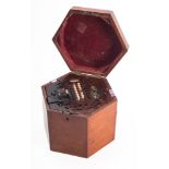 A late Victorian mahogany and leather 24 key Concertina, maker Kieth Prowse & Co, London.
