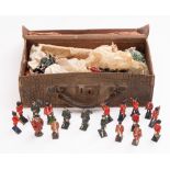 A mixed collection of early 20th Century Britains model soldiers.