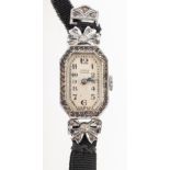 A lady's silver Art Deco cocktail watch