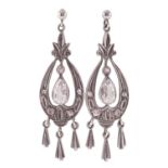 Pair of diamond earrings 9ct white gold from Martin Graham Jewellers London.