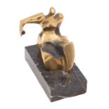M.Fiarre, in the manner of Henry Moore, a bronze model of an abstract reclining figure,