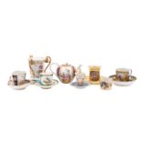 A mixed lot of Continental porcelain,