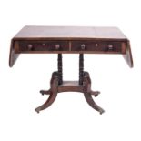 A George IV mahogany and crossbanded sofa table,
