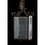 A glazed brass ceiling lantern,