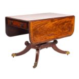 A George IV mahogany and crossbanded sofa table,