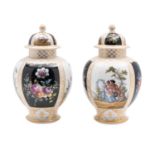 A pair of Helena Wolfsohn Dresden baluster vases and covers,