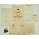 Urkundengruppe eines Major und Abt.Kdr. der Heeres Artillerie Brigade 777 - Deutschen Kreuz in Gold