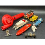 Various Scalextric items from Minimodels Experimental department along with Minimodels Triang Blower