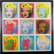 ANDY WARHOL (1928-1987), "Marilyn Monroe", in neun Frabvarianten,
