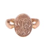 9CT GOLD LOCKET SIGNET RING.